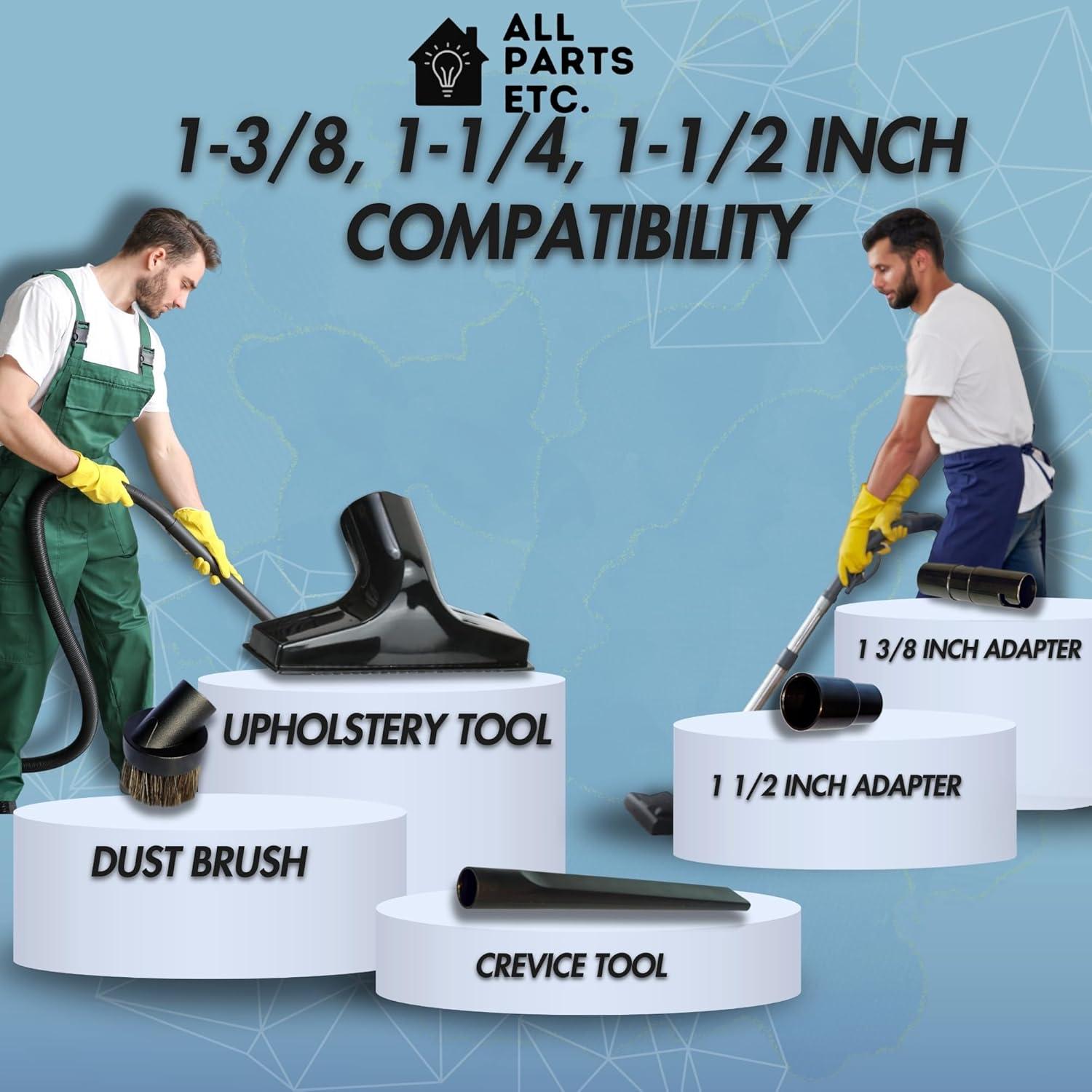 image:image125 Vacuum Floor Brush Attachment 10 Wide Soft Bristles with Two Adapters for 1375 amp 15 Compatibility Fits many Shop Vac Shark Hoover Eureka Dirt Devil Miele Oreck and More4Pack