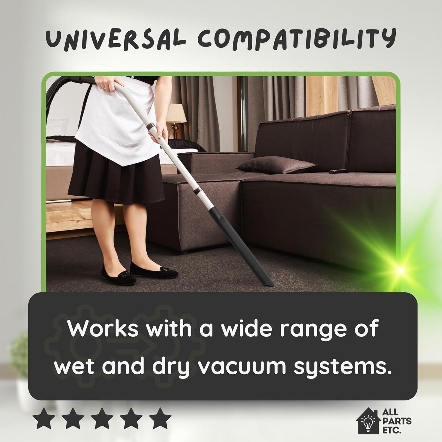 image:image125 Vacuum Floor Brush Attachment 10 Wide Soft Bristles with Two Adapters for 1375 amp 15 Compatibility Fits many Shop Vac Shark Hoover Eureka Dirt Devil Miele Oreck and MoreCrevice Tool 135