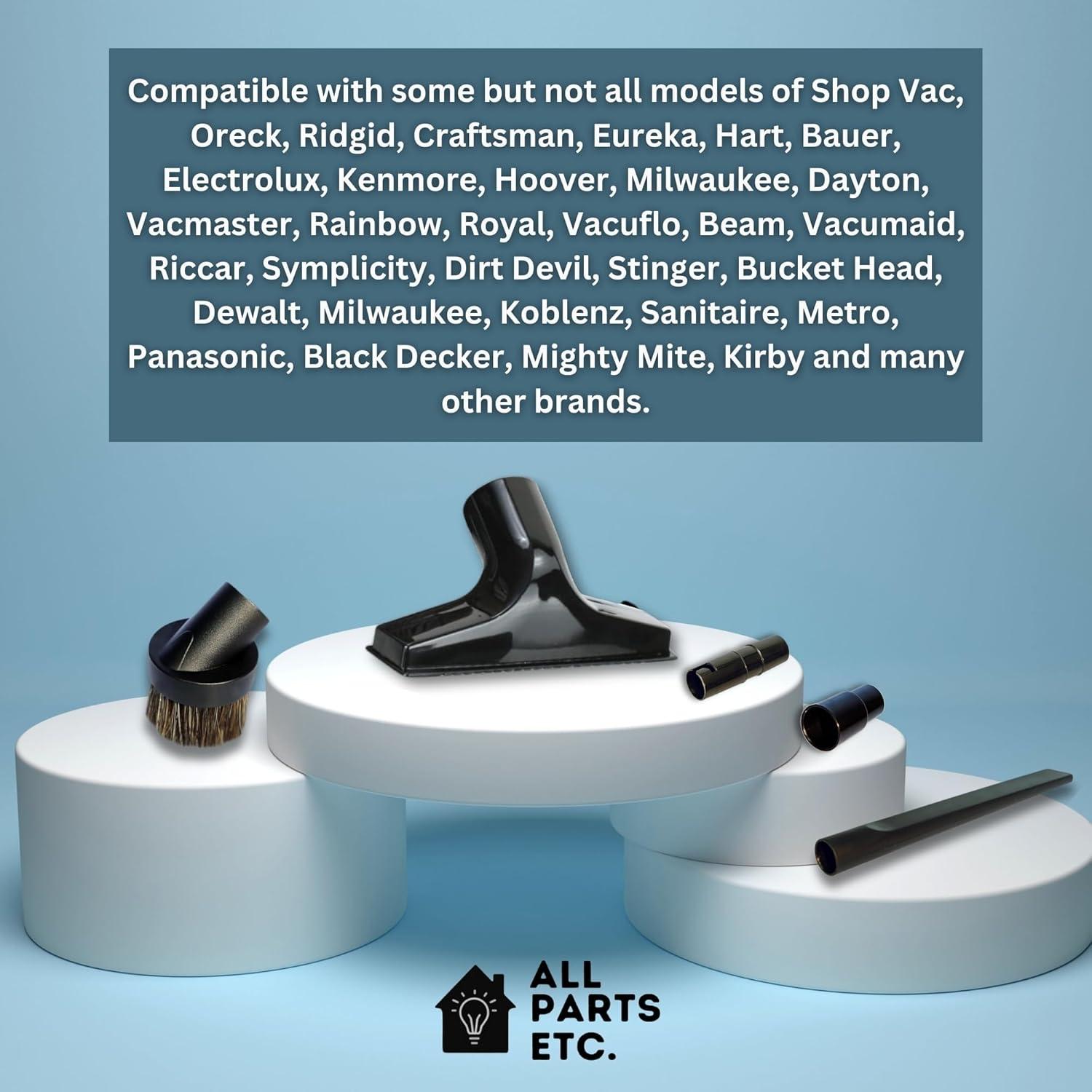 image:image125 Vacuum Floor Brush Attachment 10 Wide Soft Bristles with Two Adapters for 1375 amp 15 Compatibility Fits many Shop Vac Shark Hoover Eureka Dirt Devil Miele Oreck and More4Pack