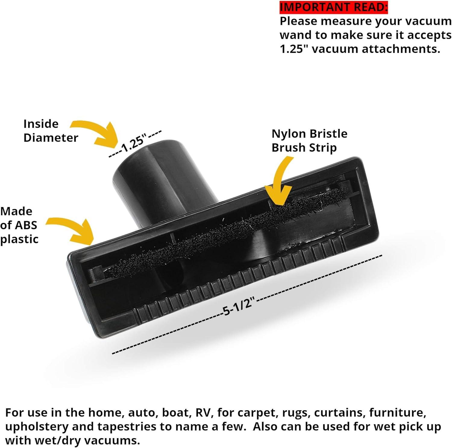 image:image125 Vacuum Floor Brush Attachment 10 Wide Soft Bristles with Two Adapters for 1375 amp 15 Compatibility Fits many Shop Vac Shark Hoover Eureka Dirt Devil Miele Oreck and More4Pack