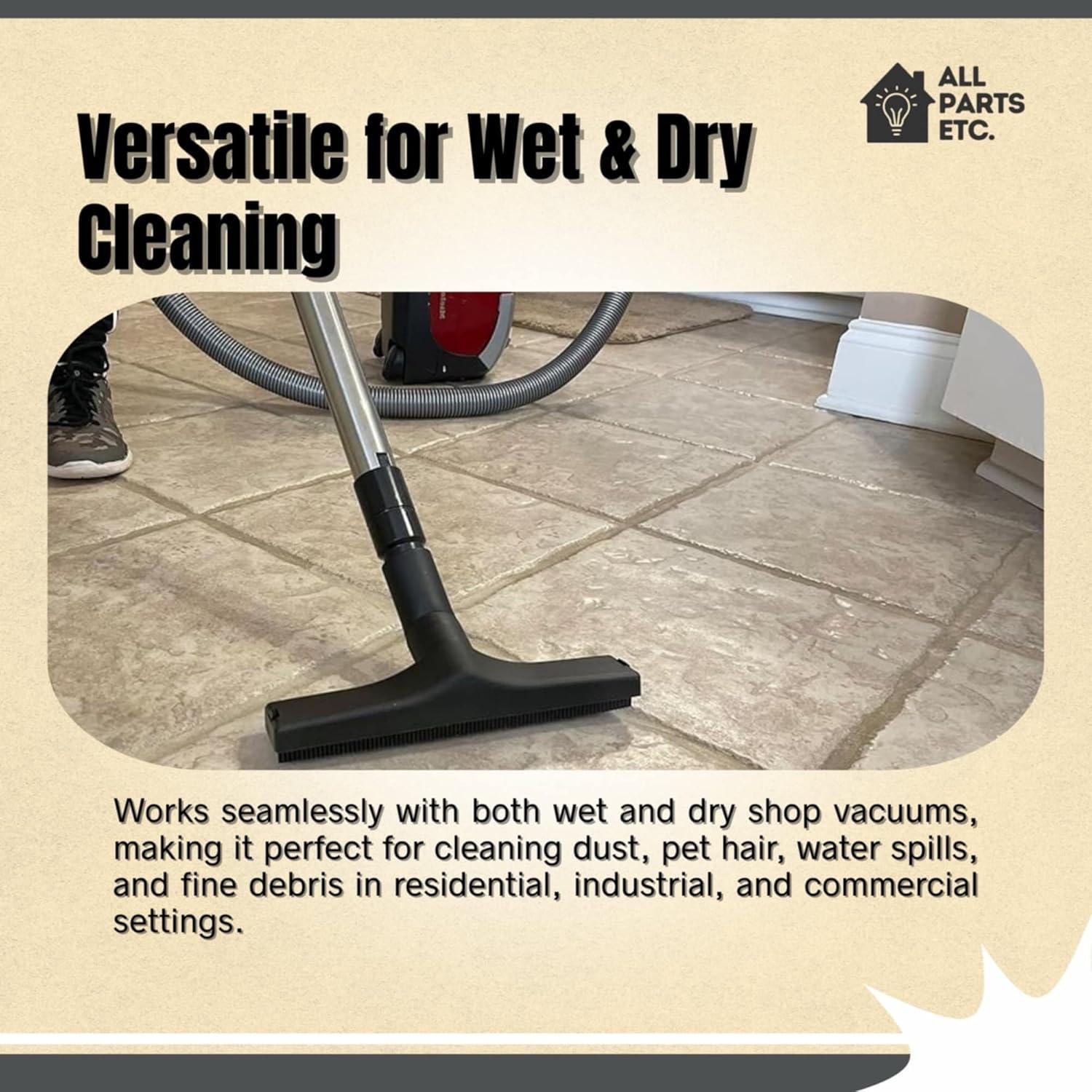 image:image125 Vacuum Floor Brush Attachment 10 Wide Soft Bristles with Two Adapters for 1375 amp 15 Compatibility Fits many Shop Vac Shark Hoover Eureka Dirt Devil Miele Oreck and MoreSqueegee Brush
