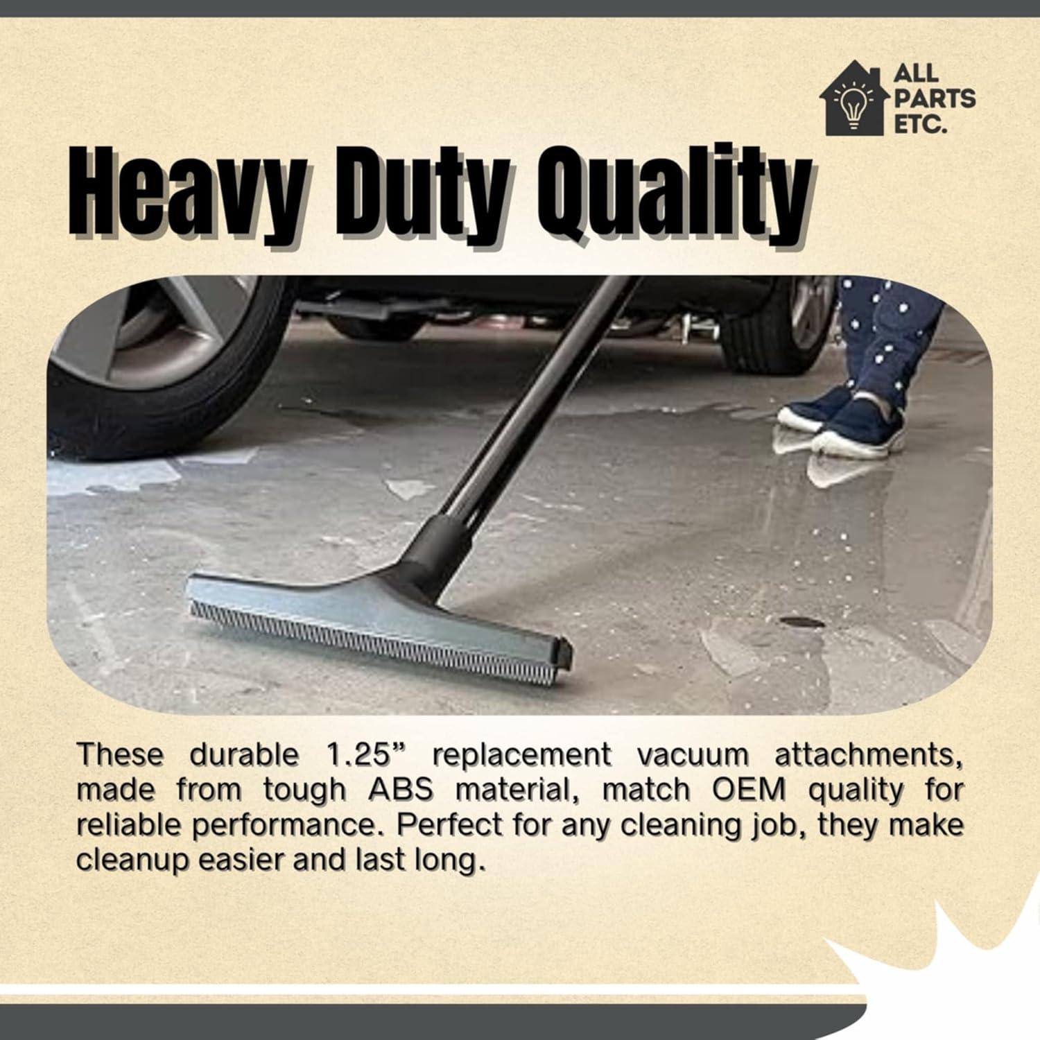 image:image125 Vacuum Floor Brush Attachment 10 Wide Soft Bristles with Two Adapters for 1375 amp 15 Compatibility Fits many Shop Vac Shark Hoover Eureka Dirt Devil Miele Oreck and MoreSqueegee Brush