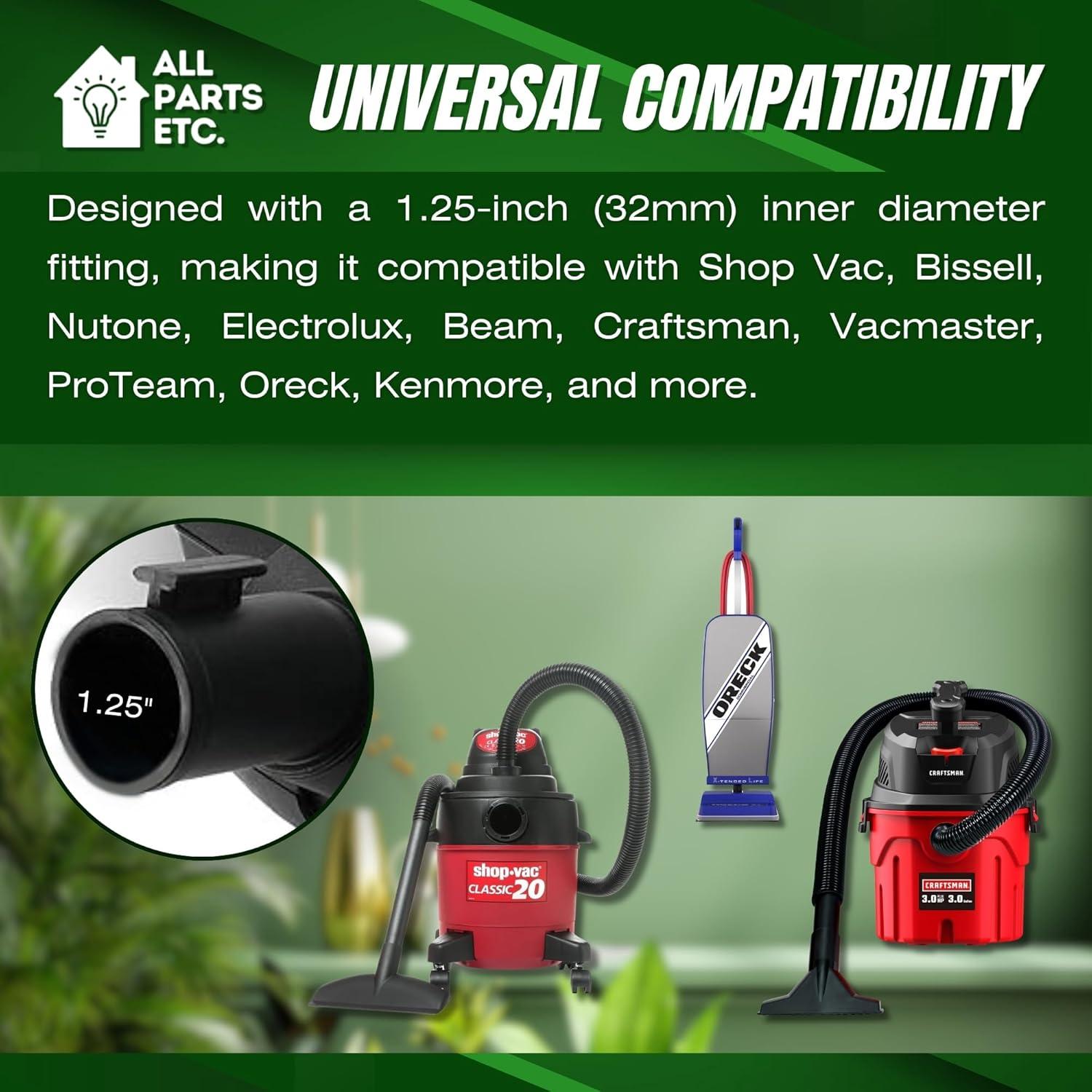 image:image125 Vacuum Floor Brush Attachment 10 Wide Soft Bristles with Two Adapters for 1375 amp 15 Compatibility Fits many Shop Vac Shark Hoover Eureka Dirt Devil Miele Oreck and MoreCarpet Brush