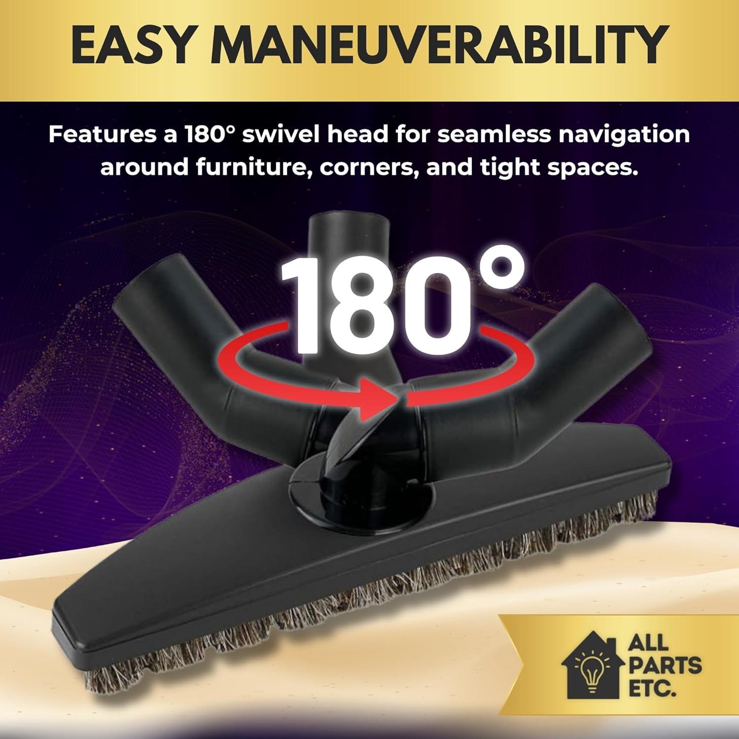image:image125 Vacuum Floor Brush Attachment 10 Wide Soft Bristles with Two Adapters for 1375 amp 15 Compatibility Fits many Shop Vac Shark Hoover Eureka Dirt Devil Miele Oreck and MoreFloor Brush Deluxe