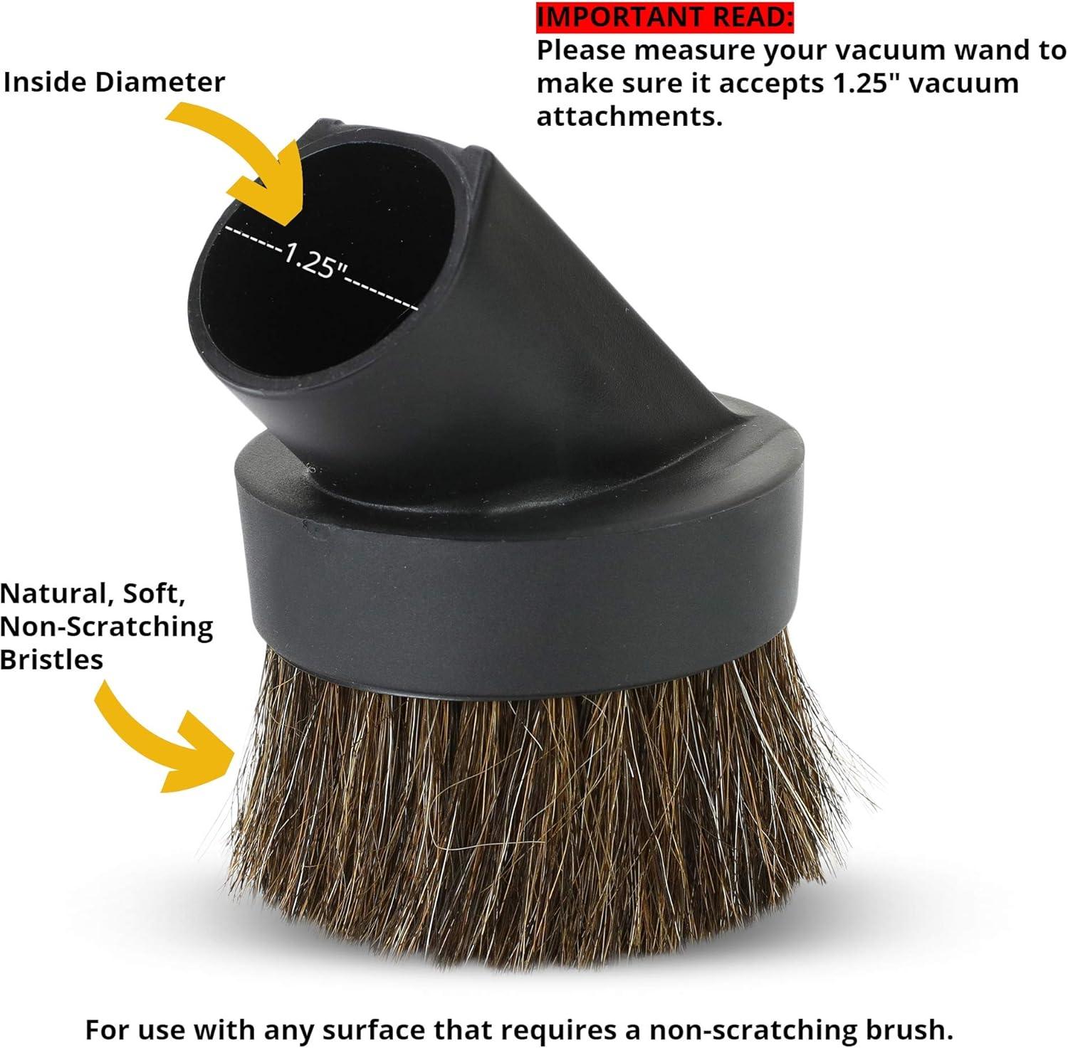 image:image125 Vacuum Floor Brush Attachment 10 Wide Soft Bristles with Two Adapters for 1375 amp 15 Compatibility Fits many Shop Vac Shark Hoover Eureka Dirt Devil Miele Oreck and More4Pack