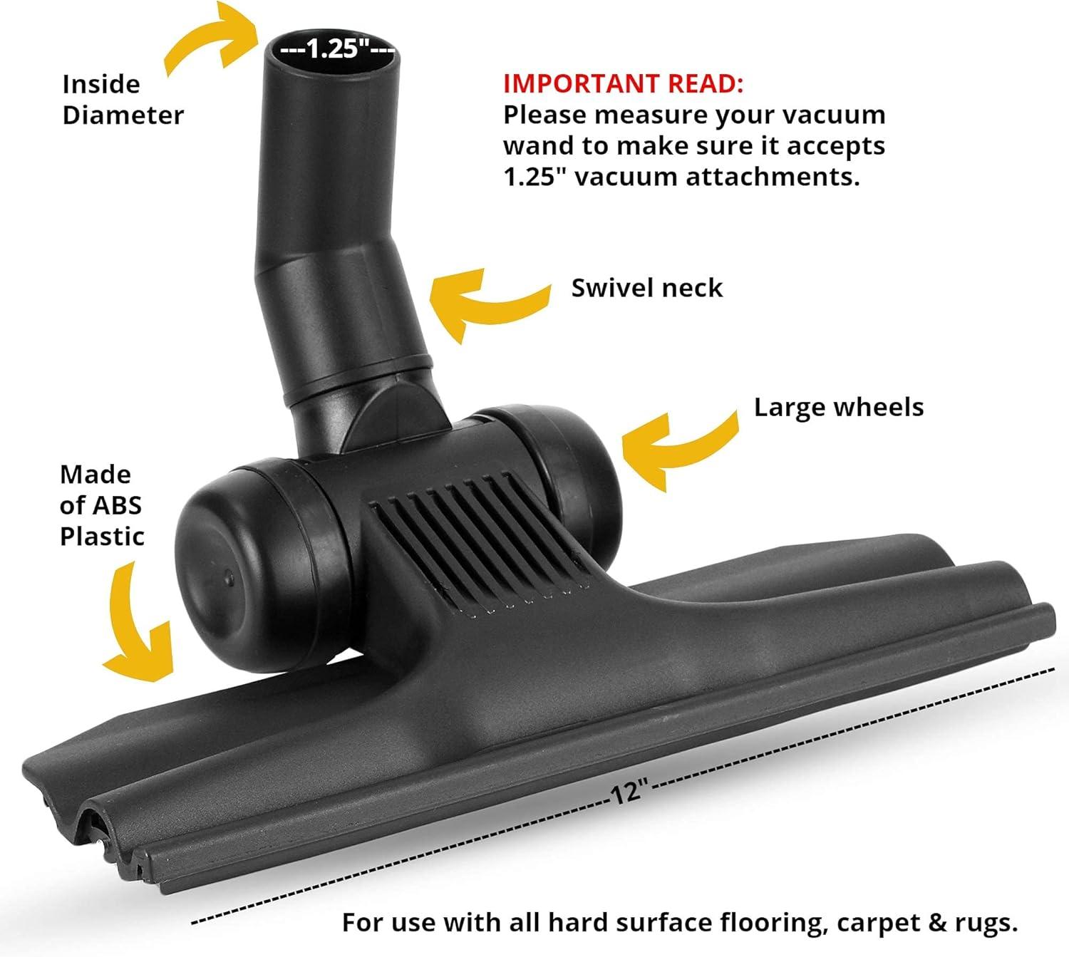 image:image125 Vacuum Floor Brush Attachment 10 Wide Soft Bristles with Two Adapters for 1375 amp 15 Compatibility Fits many Shop Vac Shark Hoover Eureka Dirt Devil Miele Oreck and MoreGulper Tool