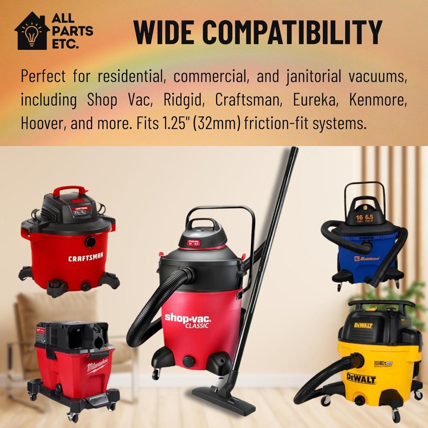 image:image125 Vacuum Floor Brush Attachment 10 Wide Soft Bristles with Two Adapters for 1375 amp 15 Compatibility Fits many Shop Vac Shark Hoover Eureka Dirt Devil Miele Oreck and More3 Pack