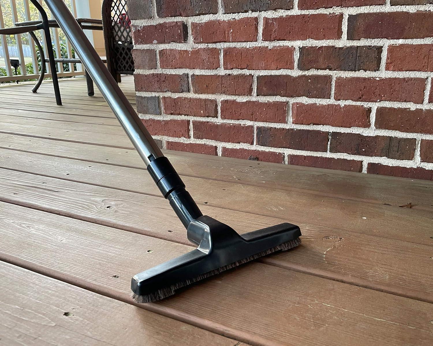 image:image125 Vacuum Floor Brush Attachment 10 Wide Soft Bristles with Two Adapters for 1375 amp 15 Compatibility Fits many Shop Vac Shark Hoover Eureka Dirt Devil Miele Oreck and More4Pack Basic