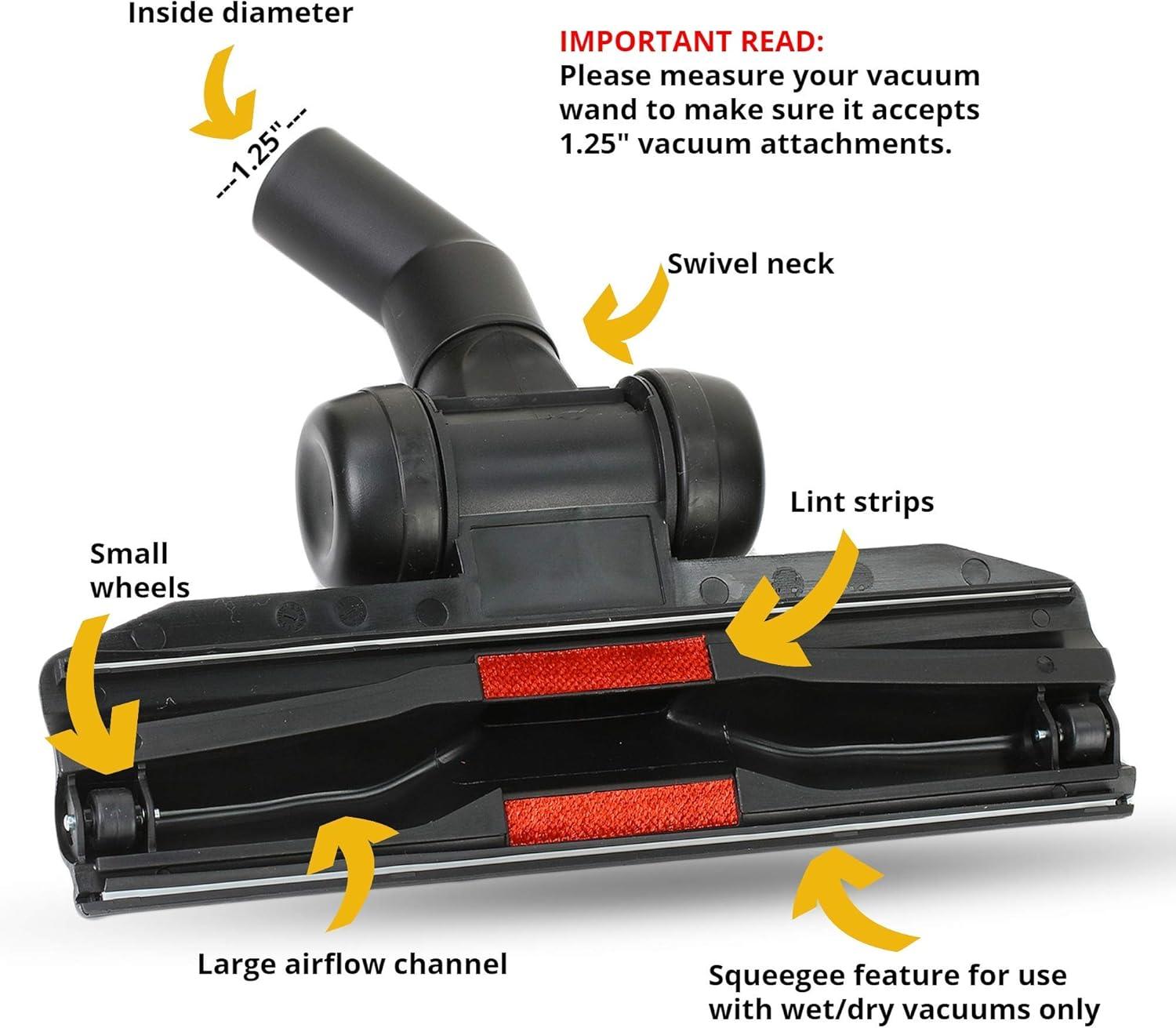 image:image125 Vacuum Floor Brush Attachment 10 Wide Soft Bristles with Two Adapters for 1375 amp 15 Compatibility Fits many Shop Vac Shark Hoover Eureka Dirt Devil Miele Oreck and MoreGulper Tool