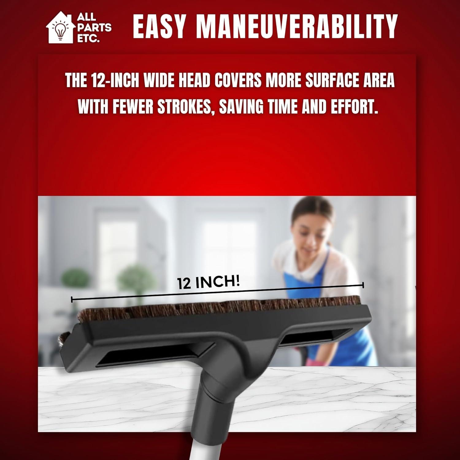 image:image125 Vacuum Floor Brush Attachment 10 Wide Soft Bristles with Two Adapters for 1375 amp 15 Compatibility Fits many Shop Vac Shark Hoover Eureka Dirt Devil Miele Oreck and MoreFloor Brush 12