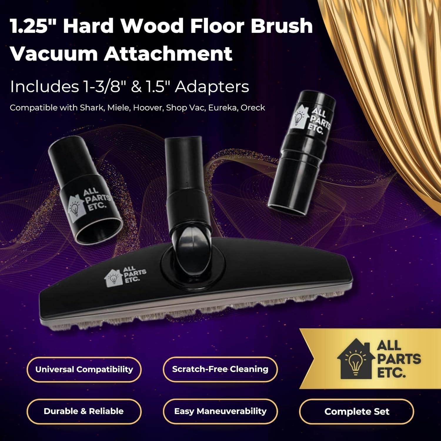 image:image125 Vacuum Floor Brush Attachment 10 Wide Soft Bristles with Two Adapters for 1375 amp 15 Compatibility Fits many Shop Vac Shark Hoover Eureka Dirt Devil Miele Oreck and MoreFloor Brush Deluxe