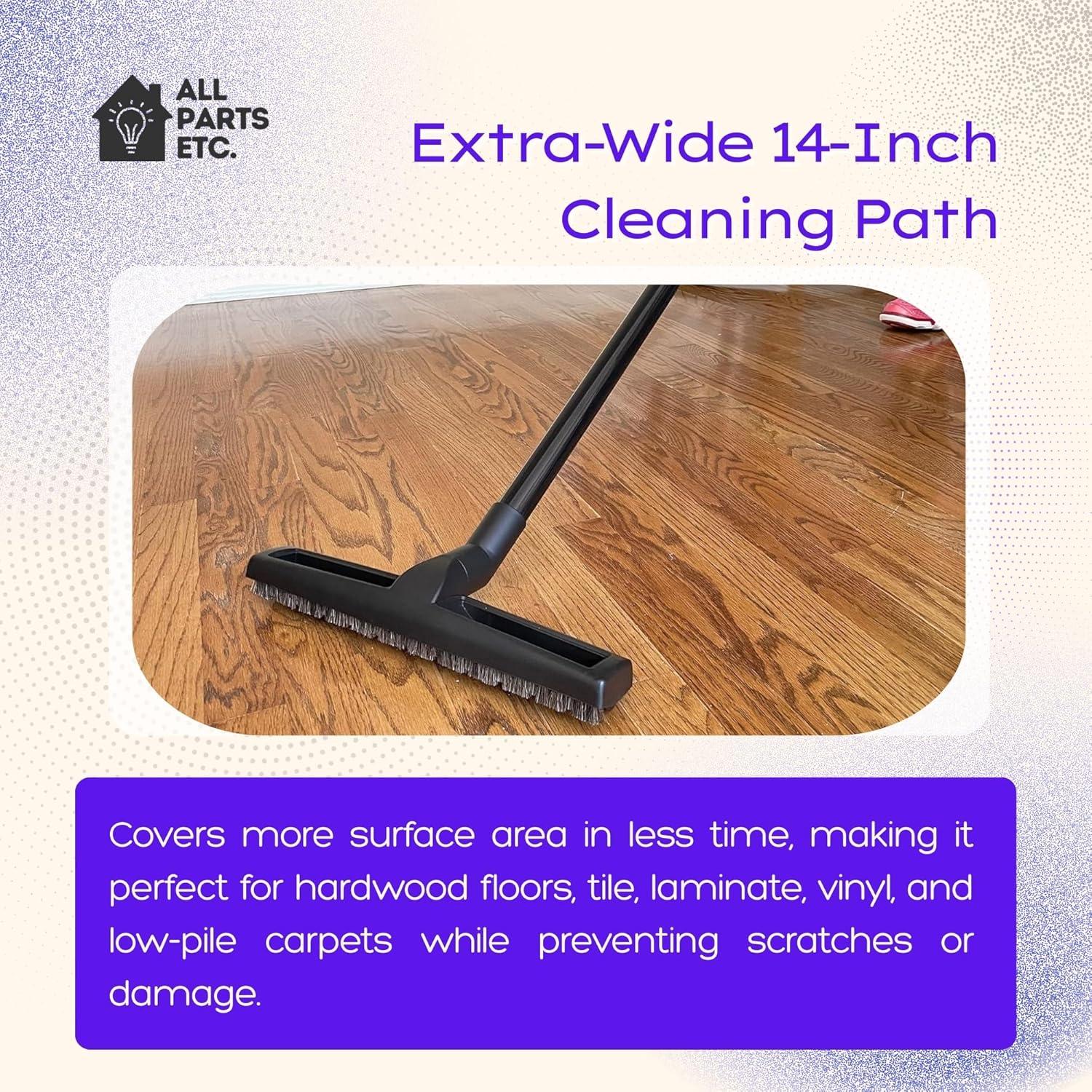 image:image125 Vacuum Floor Brush Attachment 10 Wide Soft Bristles with Two Adapters for 1375 amp 15 Compatibility Fits many Shop Vac Shark Hoover Eureka Dirt Devil Miele Oreck and MoreFloor Brush 14