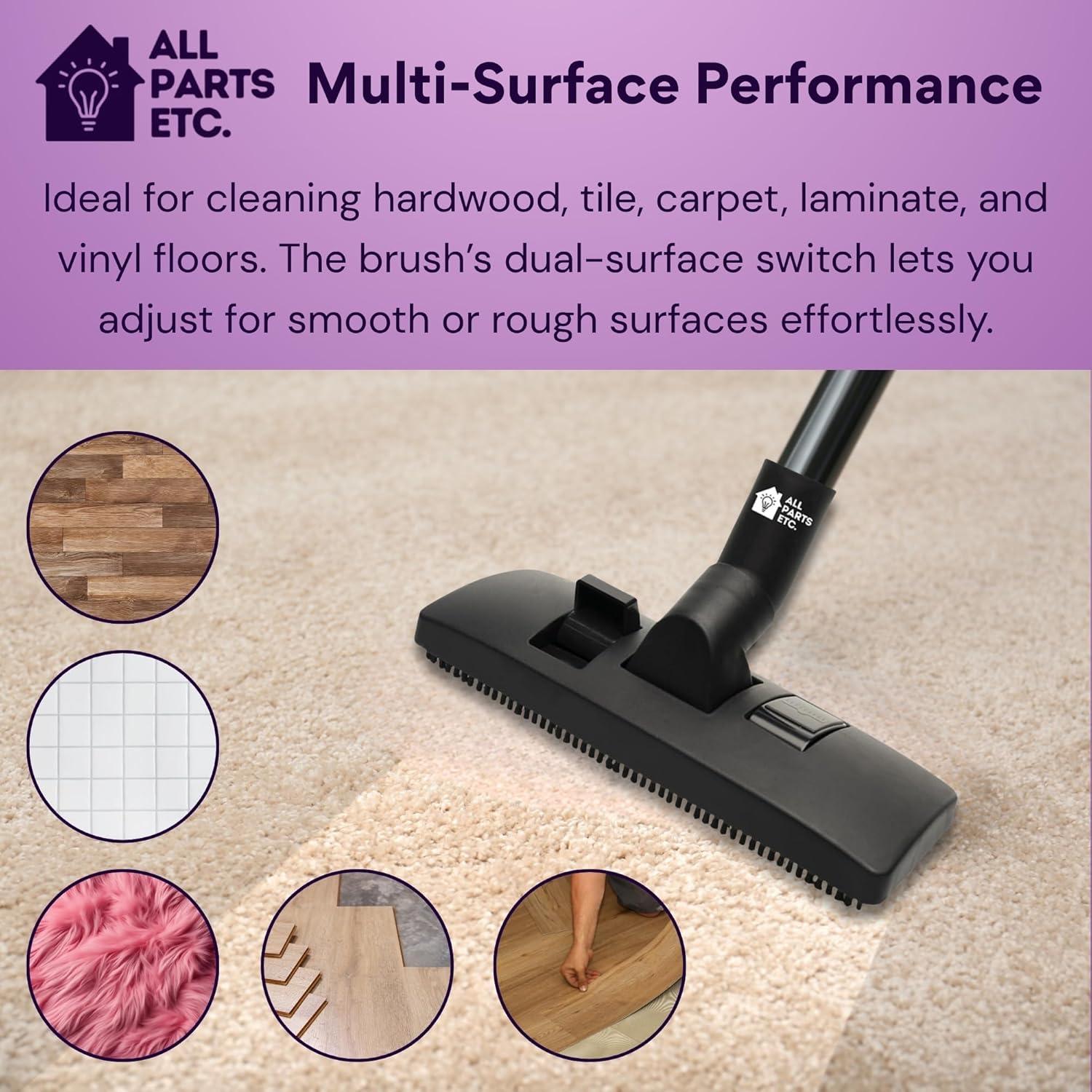 image:image125 Vacuum Floor Brush Attachment 10 Wide Soft Bristles with Two Adapters for 1375 amp 15 Compatibility Fits many Shop Vac Shark Hoover Eureka Dirt Devil Miele Oreck and MoreFloor Brush Multi