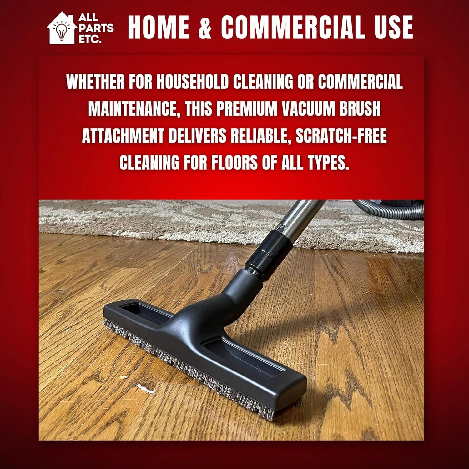image:image125 Vacuum Floor Brush Attachment 10 Wide Soft Bristles with Two Adapters for 1375 amp 15 Compatibility Fits many Shop Vac Shark Hoover Eureka Dirt Devil Miele Oreck and MoreFloor Brush 12