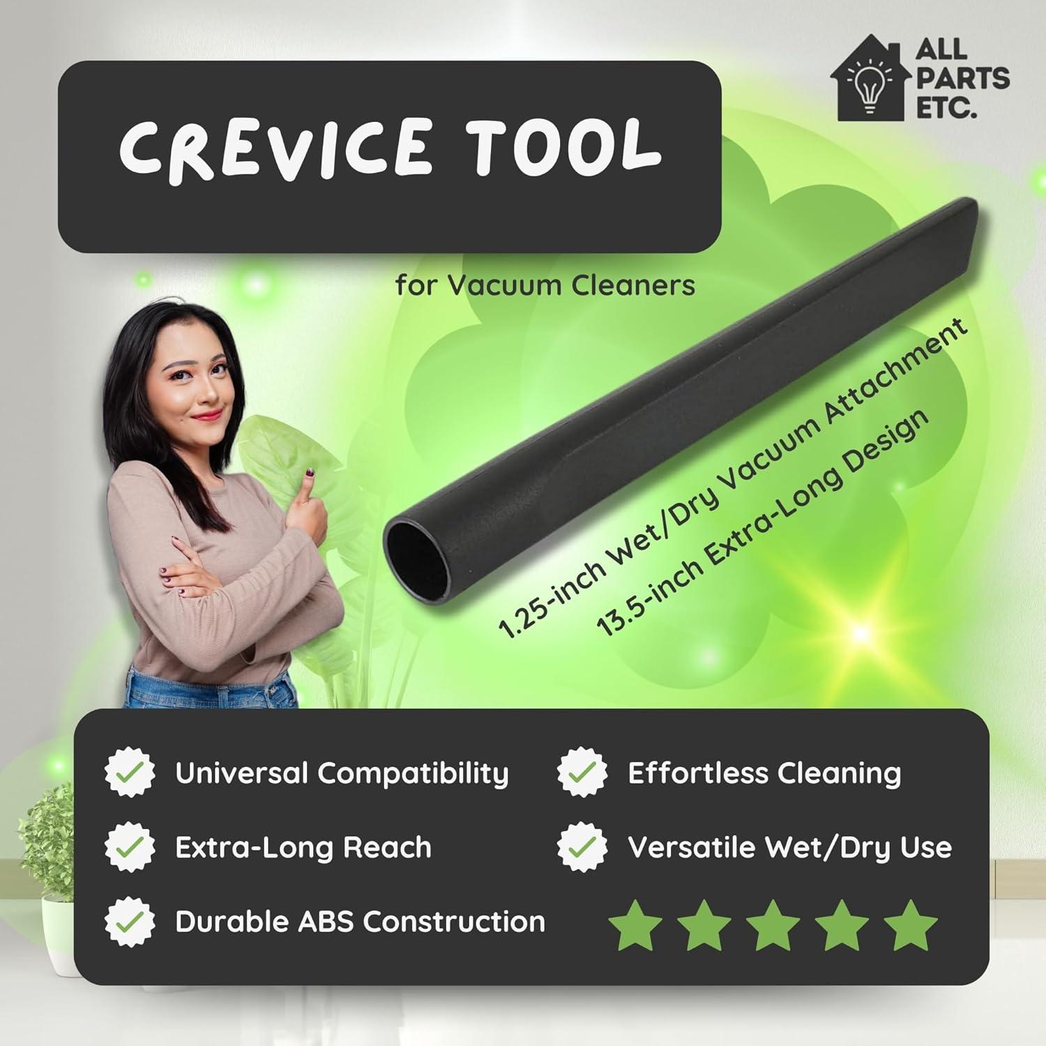 image:image125 Vacuum Floor Brush Attachment 10 Wide Soft Bristles with Two Adapters for 1375 amp 15 Compatibility Fits many Shop Vac Shark Hoover Eureka Dirt Devil Miele Oreck and MoreCrevice Tool 135