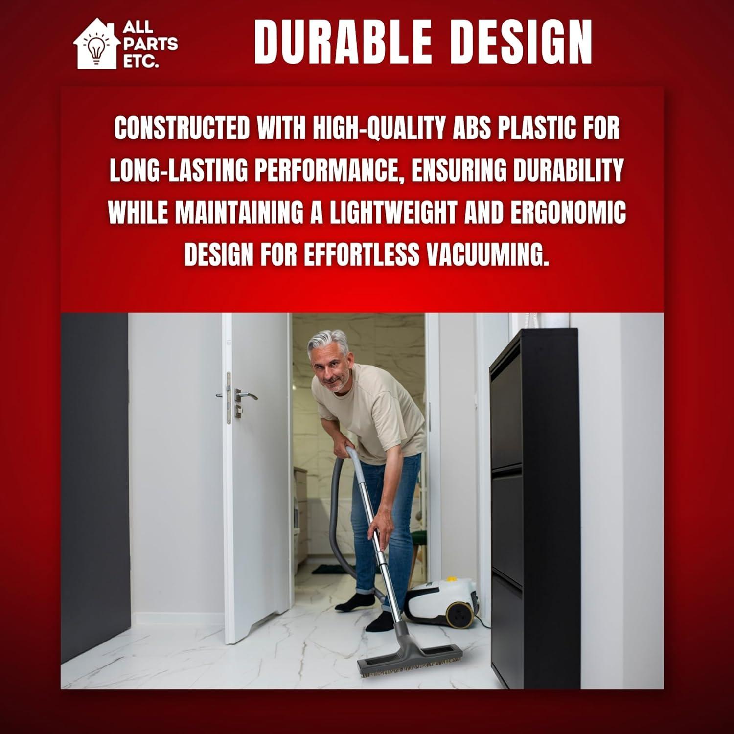 image:image125 Vacuum Floor Brush Attachment 10 Wide Soft Bristles with Two Adapters for 1375 amp 15 Compatibility Fits many Shop Vac Shark Hoover Eureka Dirt Devil Miele Oreck and MoreFloor Brush 12