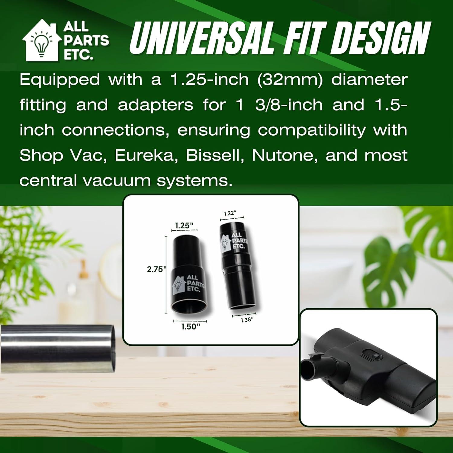 image:image125 Vacuum Floor Brush Attachment 10 Wide Soft Bristles with Two Adapters for 1375 amp 15 Compatibility Fits many Shop Vac Shark Hoover Eureka Dirt Devil Miele Oreck and MoreCarpet Brush