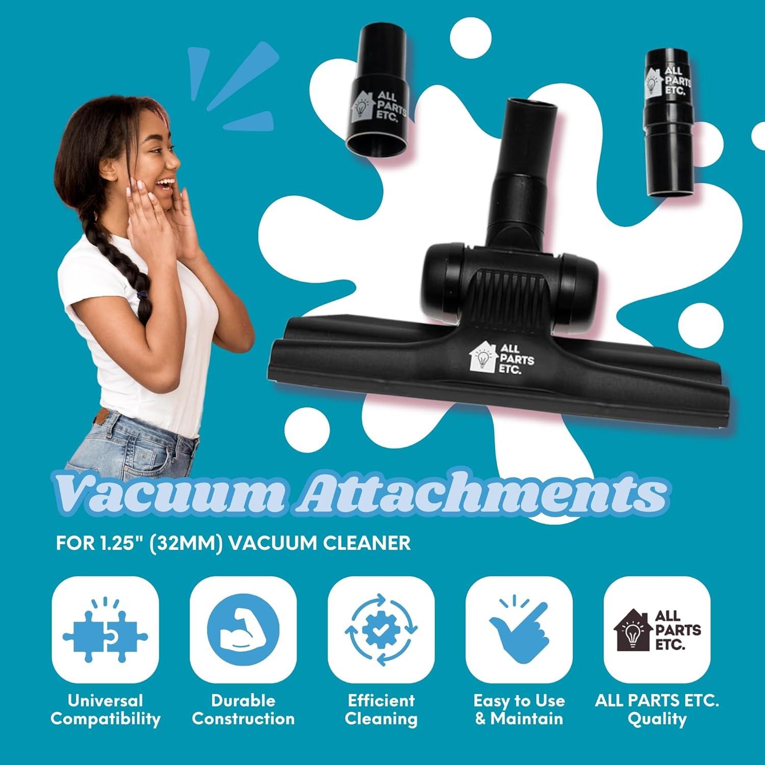 image:image125 Vacuum Floor Brush Attachment 10 Wide Soft Bristles with Two Adapters for 1375 amp 15 Compatibility Fits many Shop Vac Shark Hoover Eureka Dirt Devil Miele Oreck and MoreGulper Tool