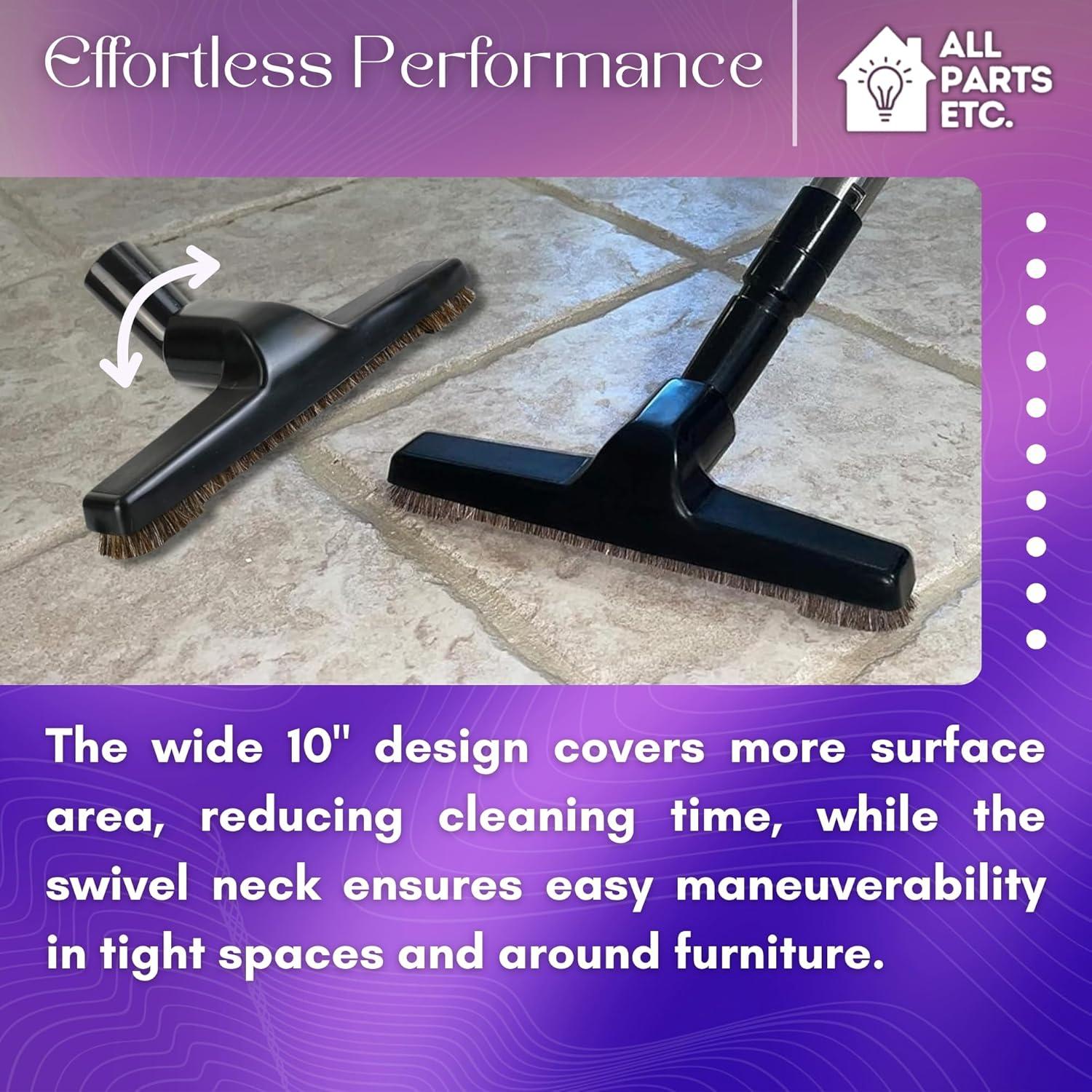 image:image125 Vacuum Floor Brush Attachment 10 Wide Soft Bristles with Two Adapters for 1375 amp 15 Compatibility Fits many Shop Vac Shark Hoover Eureka Dirt Devil Miele Oreck and MoreFloor Brush 10