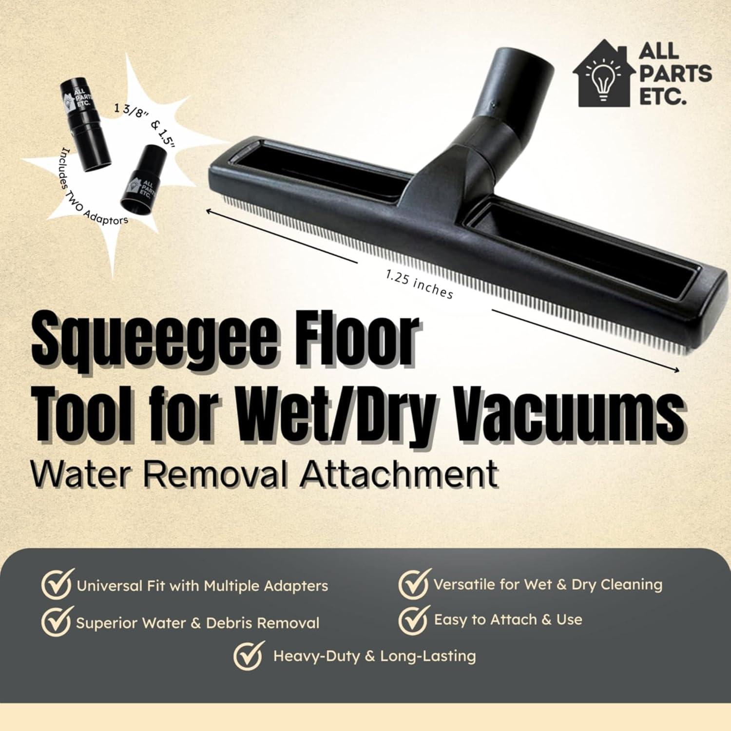 image:image125 Vacuum Floor Brush Attachment 10 Wide Soft Bristles with Two Adapters for 1375 amp 15 Compatibility Fits many Shop Vac Shark Hoover Eureka Dirt Devil Miele Oreck and MoreSqueegee Brush