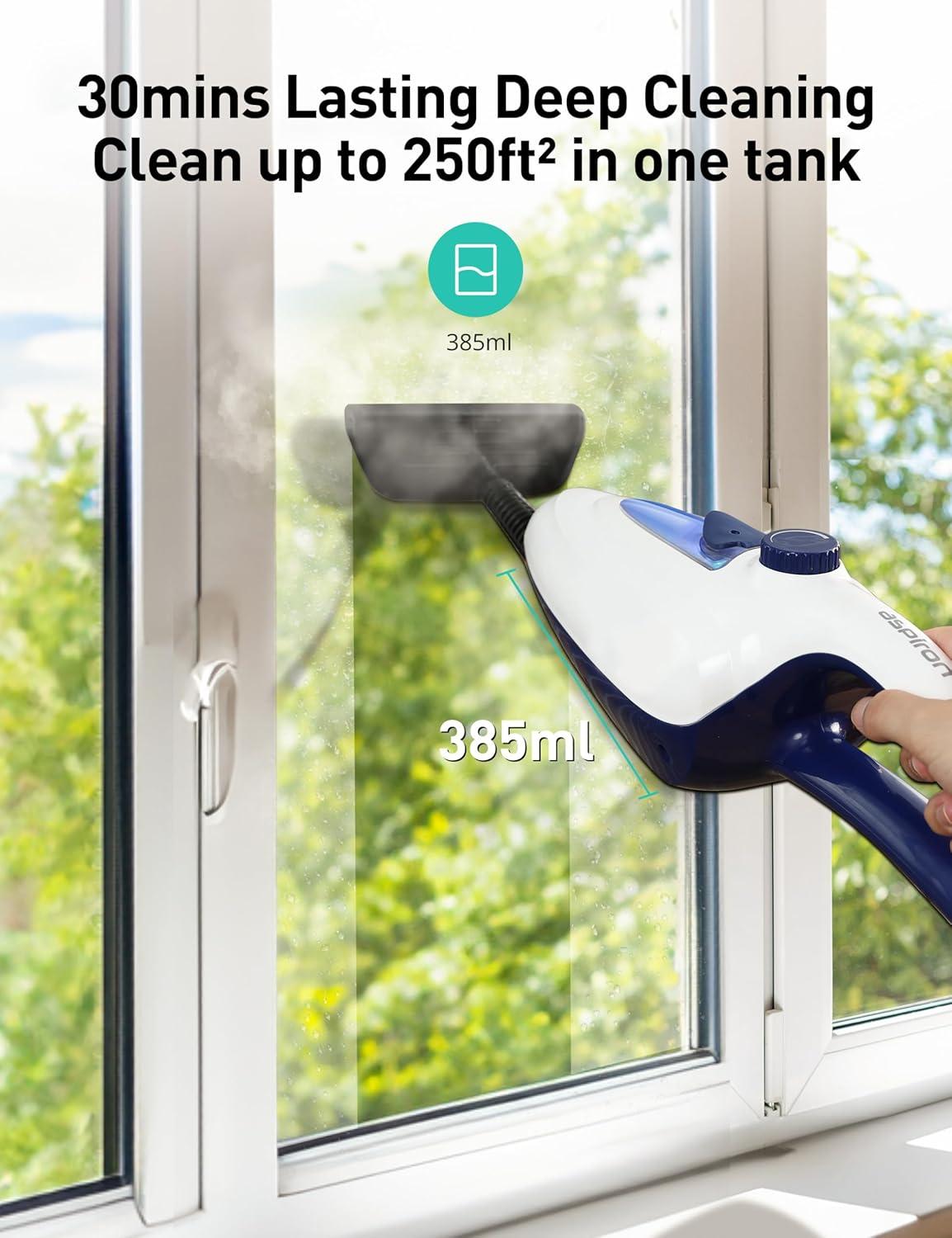image:image1500W Multipurpose Steam Mop amp Detachable Handheld Steam Cleaner 12in1 Floor Steamer for Hardwood Laminate amp Grout 15Sec Heat Up Includes 2 Dirt Grip Pads White