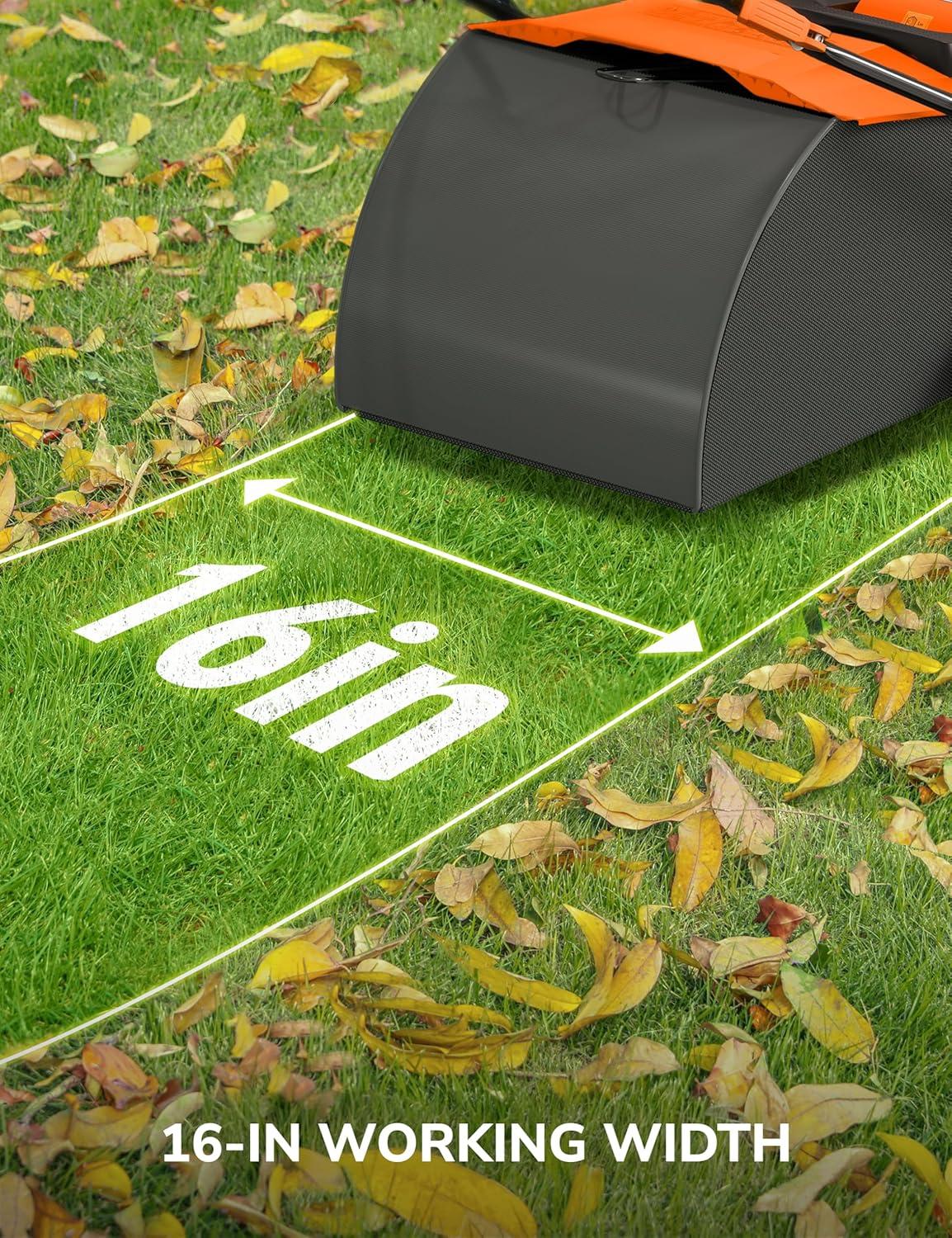 image:imageAspiron 16 Artificial Turf Vacuum 2000w Grass Sweeper 15 Amp Lawn Sweeper Yard Power Brush with 55L Removable Leaf Collection Bag QuickFold Keeps Clear Sweepy Box AurantiousAurantious