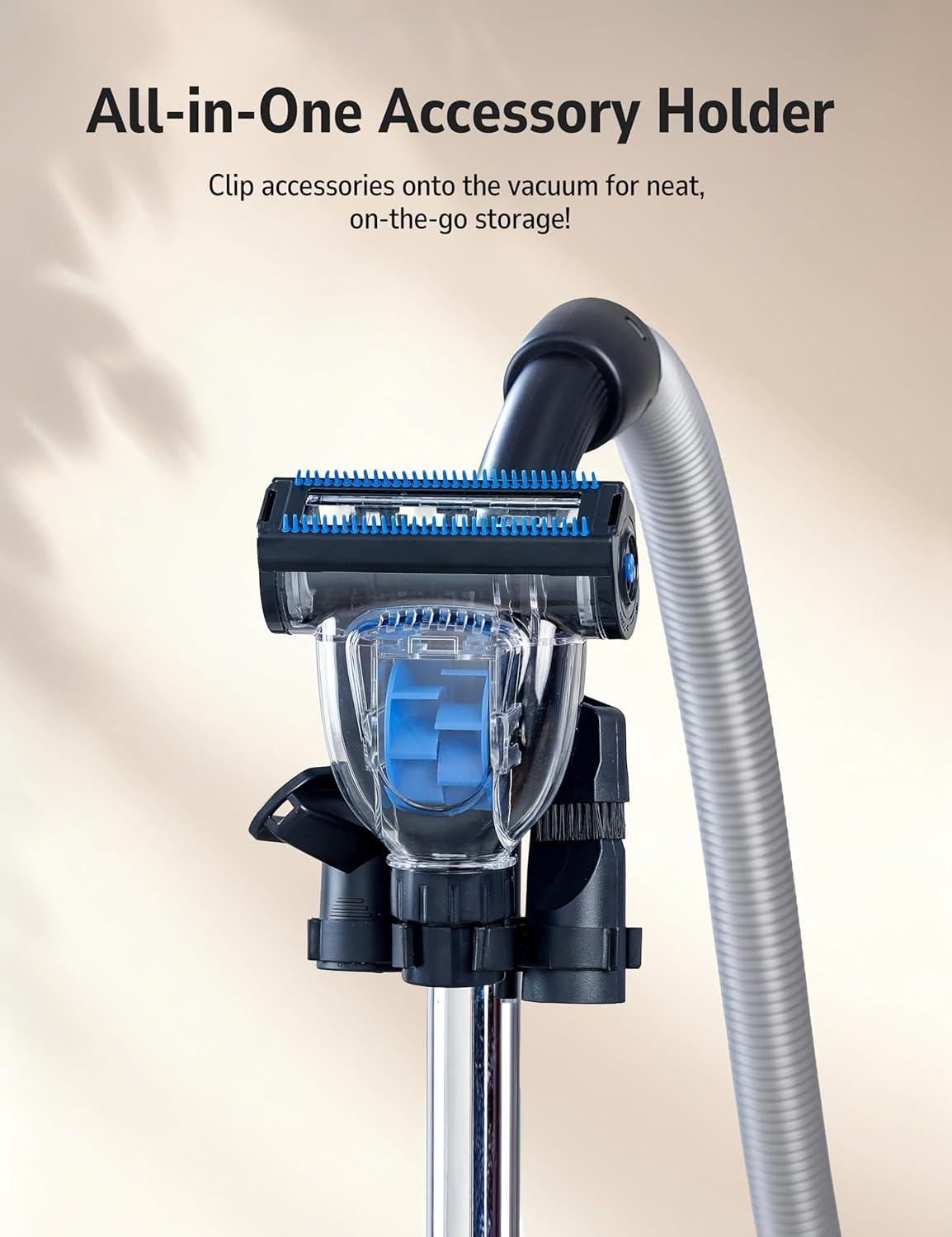 image:imageAspiron 1700W Canister Vacuum Cleaner 45Kpa Bagless Vacuum Cleaner MultiCyclonic Filtration 2 AntiAllergen HEPA Filters 35QT Dust Cup 4 Tools No Hair Tangles for Hard Floor Pet Hair Navy