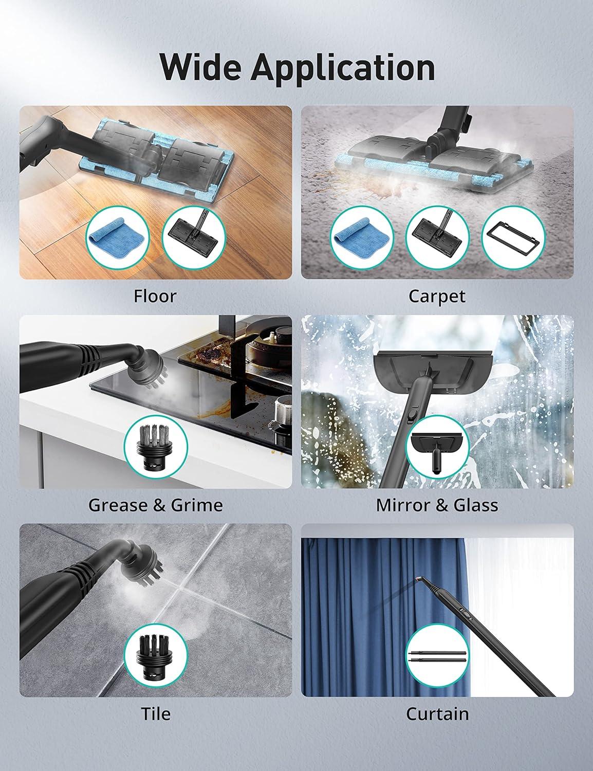 image:imageAspiron CA019LVUS1 Steam Cleaner Brush Heads Fit for ASCA019 ASCA030 3 Nylon Brush Heads and 3 Stainless Steel Brush Heads