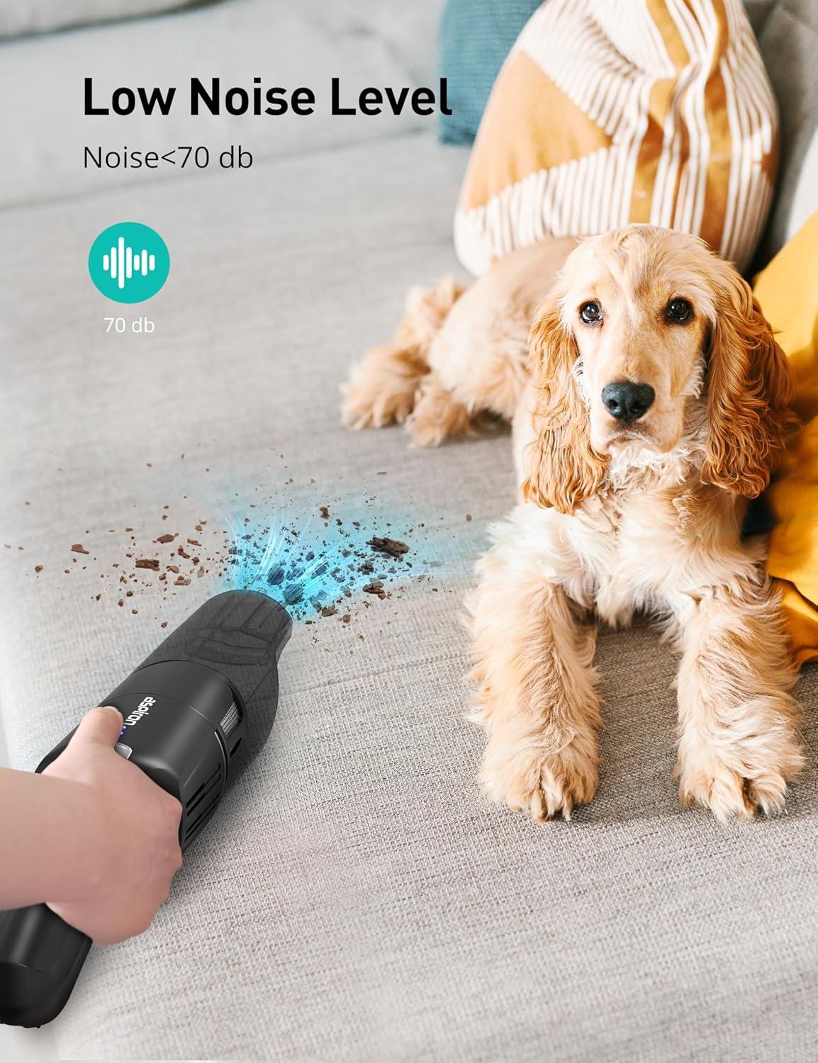 image:imageAspiron Cordless Handheld Vacuum 24KPA Powerful Car Vacuum 2Speed 2 Charging Methods Wireless Charger Ergonomic Handle Portable Rechargeable Vacuum Cleaner for Car Home Cream WhiteBlack Blue