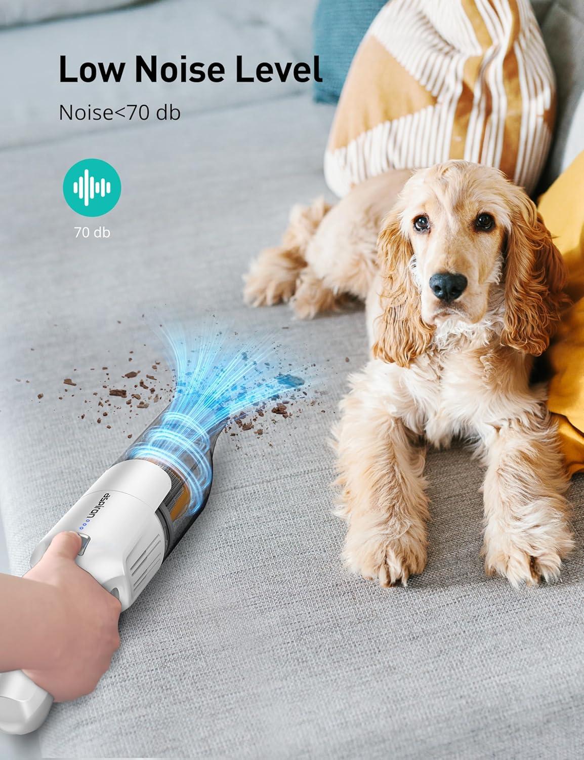 image:imageAspiron Cordless Handheld Vacuum 24KPA Powerful Car Vacuum 2Speed 2 Charging Methods Wireless Charger Ergonomic Handle Portable Rechargeable Vacuum Cleaner for Car Home Cream WhiteCream White