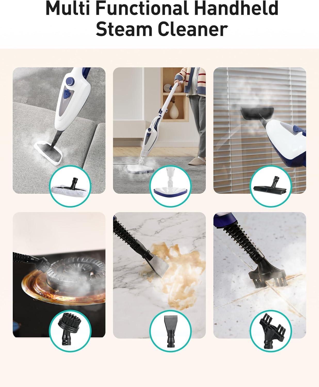 image:imageAspiron Steam Mop Brush Heads Fit for ASCA039 ASCA053 2 Size Hard Brushs 1 Wall Crevice Brush Steam Shot Attachments Replacement Parts Accessories 3 Pack