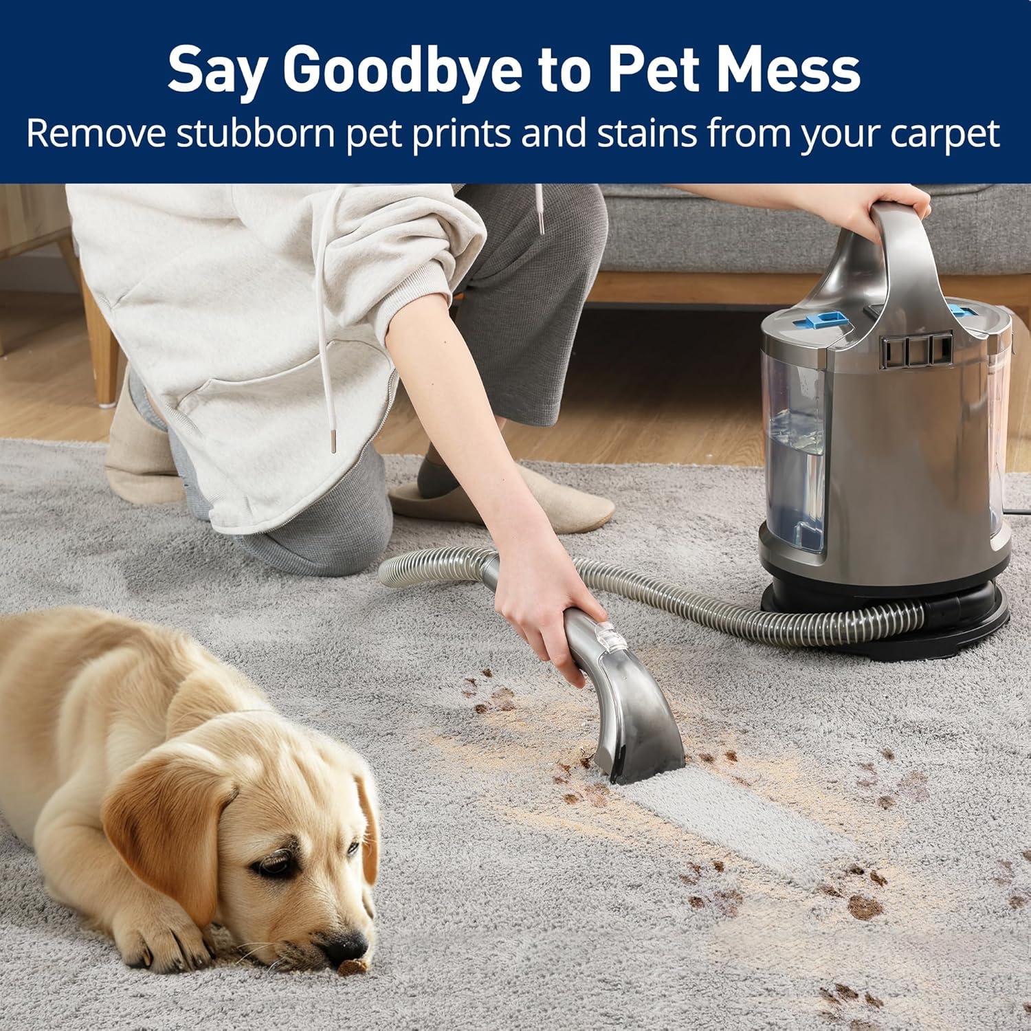 image:imagePortable Carpet Cleaner Machine amp Upholstery Deep Cleaner Pet Stain Remover 20Kpa Powerful Suction Portable Stain Cleaning for Upholstery Carpet Couches Car and Auto Detailer Car Seats Grey