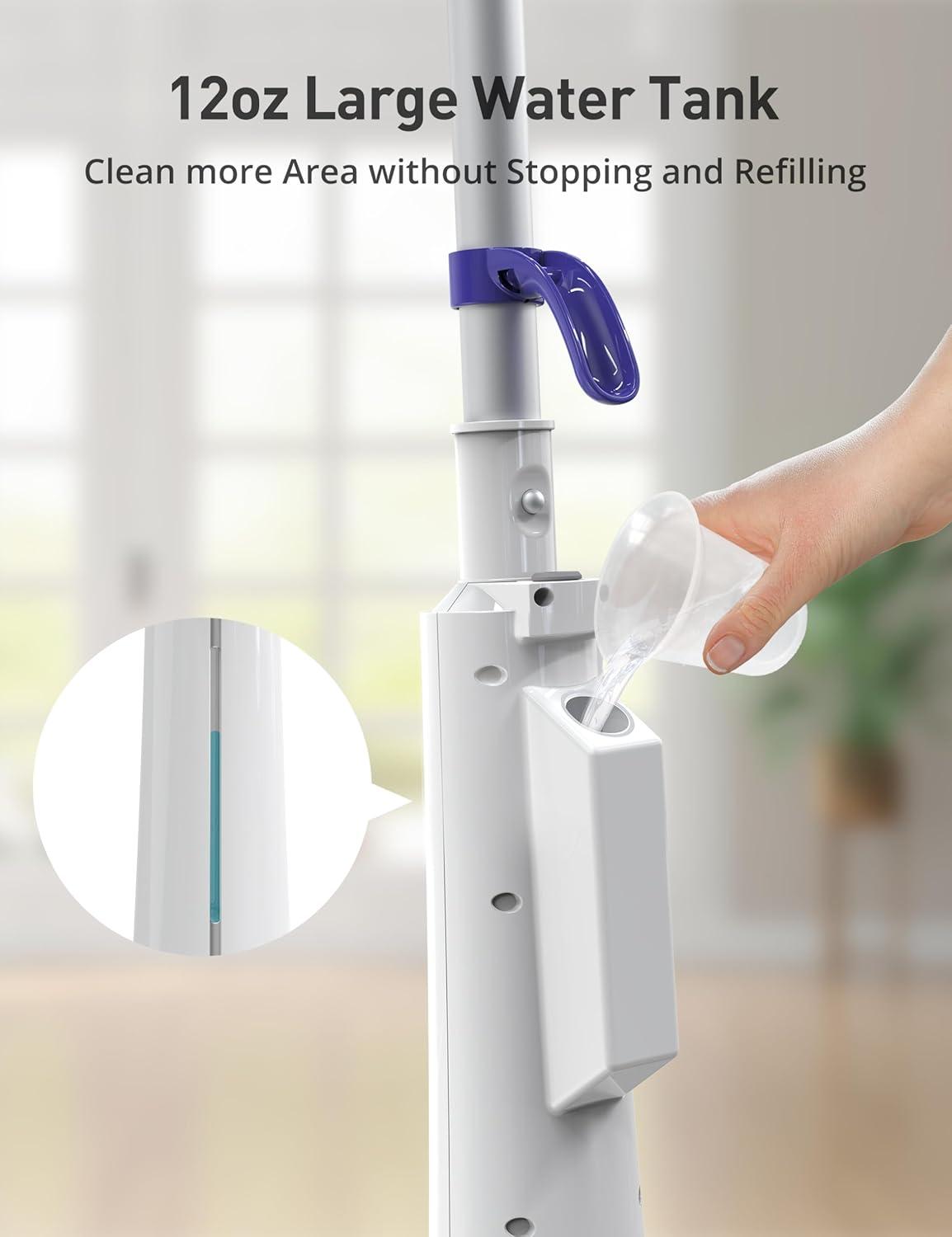 image:imageProfessional Steam Mop Cleaner 1300W Floor Steamer with Detergent Chamber 25S Heat Up Lightweight Steamer for Cleaning with 2 Washable Pads Safe for Tiles Upholstery Carpet Hardwood BlueBlue