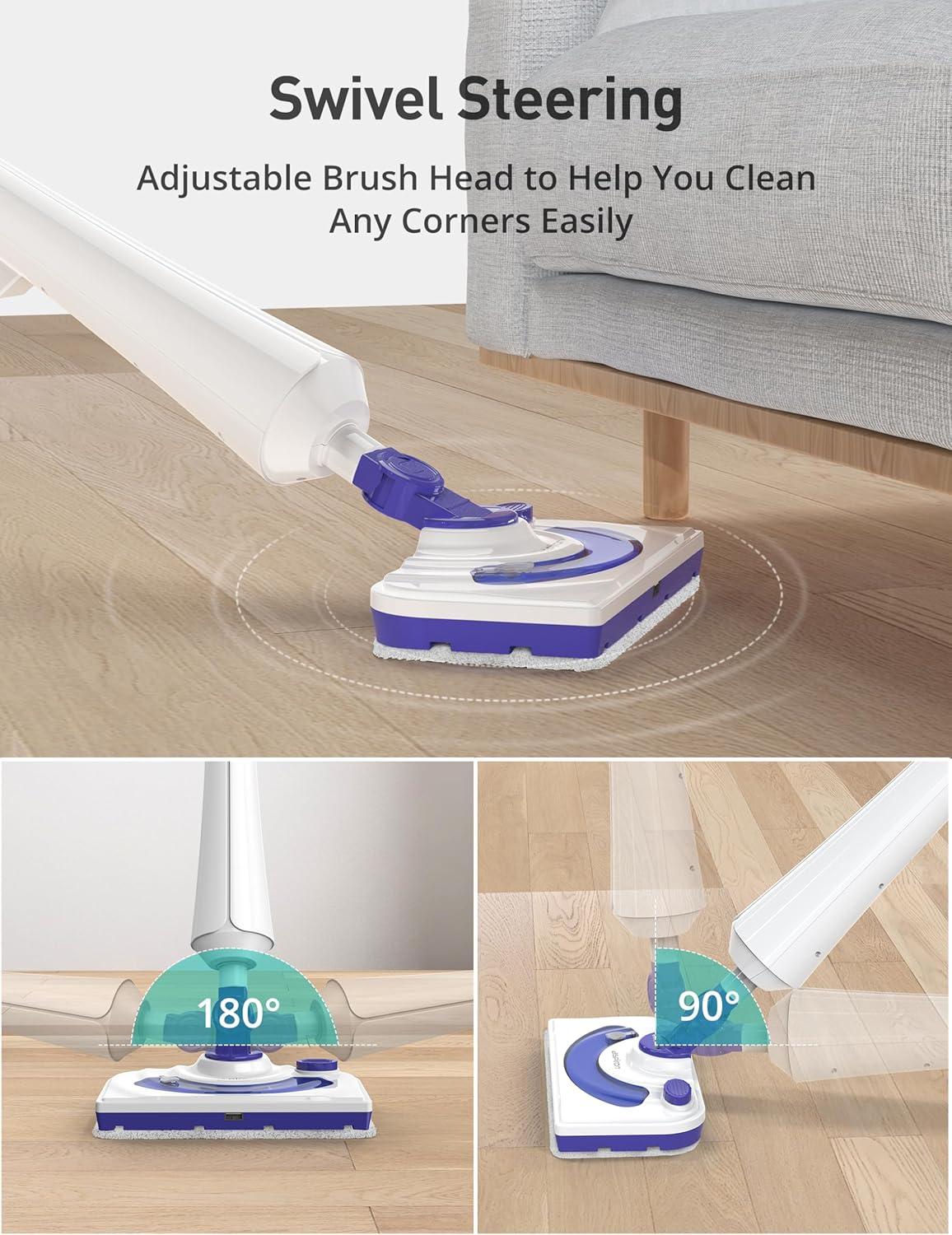 image:imageProfessional Steam Mop Cleaner 1300W Floor Steamer with Detergent Chamber 25S Heat Up Lightweight Steamer for Cleaning with 2 Washable Pads Safe for Tiles Upholstery Carpet Hardwood BlueBlue