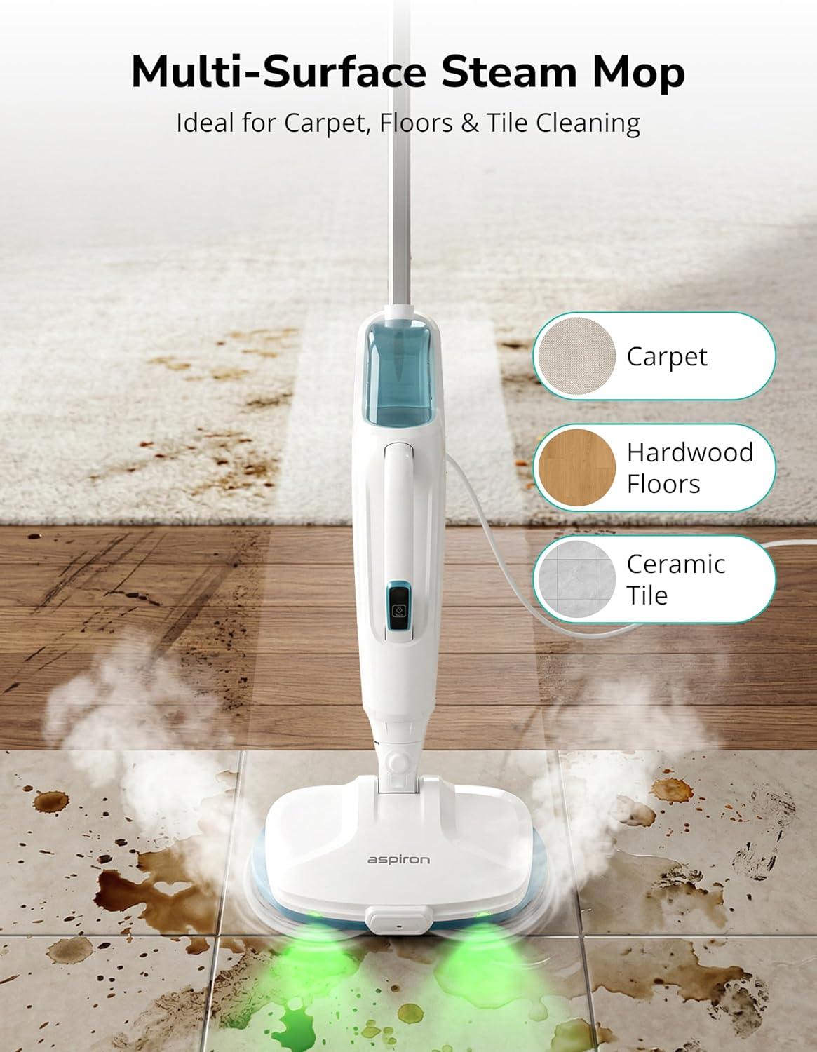 image:imageSteam Mop10in1 Scrub Mop amp Handheld Steamer15s HeatupMultifunctional Electric Cleaner for Home UseHard Floor Cleaner2 ModesLed LightRemovable 500ML Water TankCarpetsFloorsCarsTilesCrackBlue