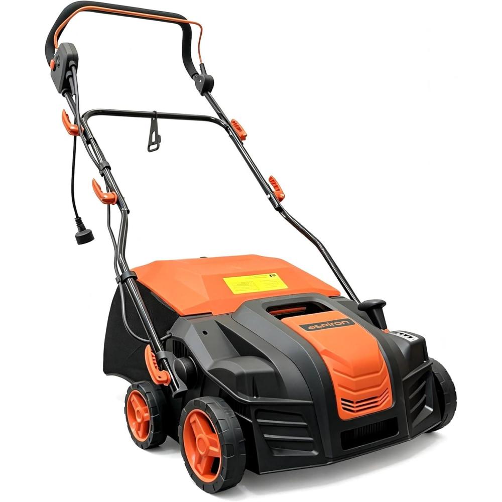 image:image16 Artificial Turf Vacuum 1800w Grass Sweeper 15 Amp Lawn Sweeper Yard Power Brush with 55L Removable Leaf Collection Bag QuickFold Keeps Clear Sweepy Box Orange