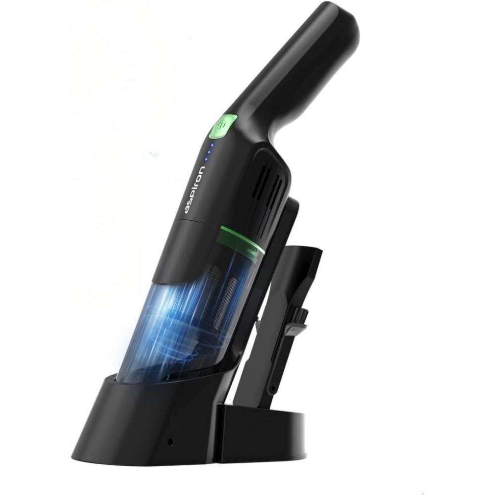 image:imageAspiron Cordless Handheld Vacuum 24KPA Powerful Car Vacuum 2Speed 2 Charging Methods Wireless Charger Ergonomic Handle Portable Rechargeable Vacuum Cleaner for Car Home Cream WhiteBlack Green