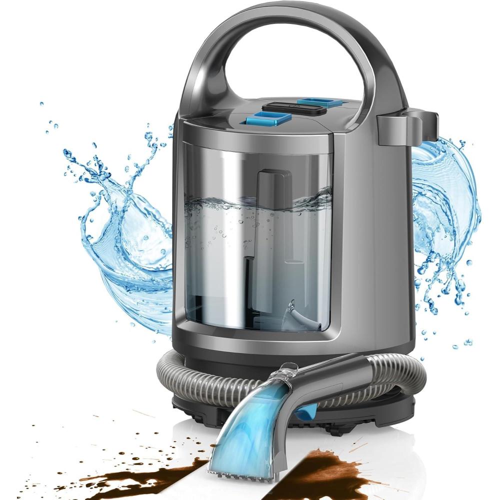 image:imagePortable Carpet Cleaner Machine amp Upholstery Deep Cleaner Pet Stain Remover 20Kpa Powerful Suction Portable Stain Cleaning for Upholstery Carpet Couches Car and Auto Detailer Car Seats Grey