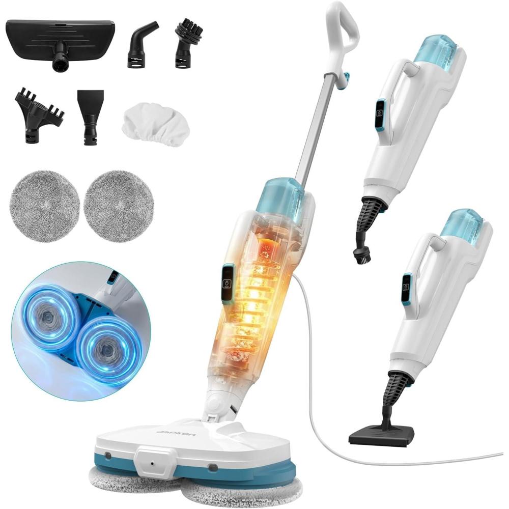 image:imageSteam Mop10in1 Scrub Mop amp Handheld Steamer15s HeatupMultifunctional Electric Cleaner for Home UseHard Floor Cleaner2 ModesLed LightRemovable 500ML Water TankCarpetsFloorsCarsTilesCrackBlue