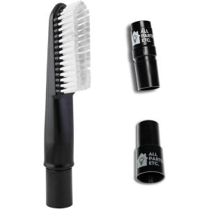 image:image125 Vacuum Floor Brush Attachment  10 Wide Soft Bristles with Two Adapters for 1375 amp 15 Compatibility Fits many Shop Vac Shark Hoover Eureka Dirt Devil Miele Oreck and MoreLint  Hair Brush