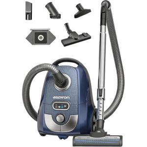 image:imageAspiron Canister Vacuum Canister Bagged Vacuum4QT Dust Bag H13 HEPA Filter 5 Tools PetFriendlyVariable Power Controlfor Carpets Hardwood Floors Stairs Pet Hair HouseholdBlue
