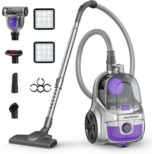 image:imageAspiron Canister Vacuum Upgraded 1600W Bagless Canister Vacuum Cleaner Auto Cord Rewind H13 HEPA Filter 4Qt Large Capacity 5 Tools for Hard Floors Carpet Pet Upholstery Tiles IndigoPurple
