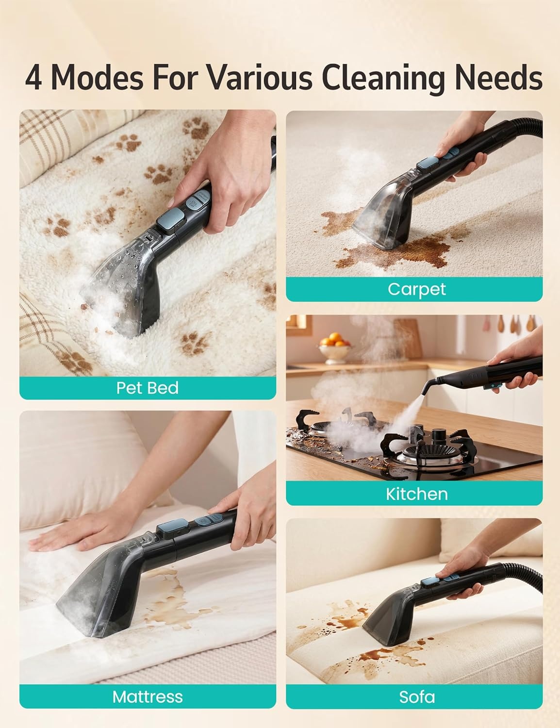 image:imageAspiron Carpet CleanerFast Heating SteamerCarpet Cleaner Machine for HomeHotCold Water amp Steam WashSpot Cleaner20Kpa Powerful Suction300ML Solutionfor CarpetUpholsterySofaPet StainCarBlue