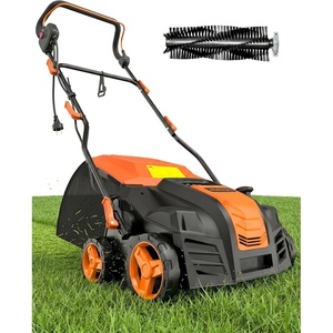 image:imageAspiron Artificial Grass Sweeper 16Inch 2000W Electric Power Broom for Artificial Turf Lawn Sweeper with 55L Removable Collection Bag 5Position Height Adjustment Foldable OrangeOrange
