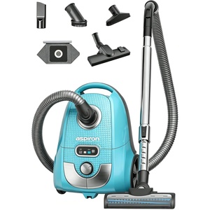 image:imageAspiron Canister Vacuum 1600W40Kpa Canister Bagged Vacuum4QT Dust Bag H13 HEPA Filter 5 Tools PetFriendlyVariable Power Controlfor Carpets Hardwood Floors Stairs Pet Hair HouseholdCarNavy Blue